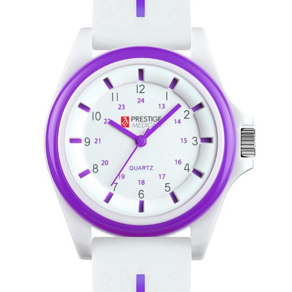 NEW! Prestige Medical 2 Tone Nurse Nurses Scrub Watch 24 Hour Purple - Picture 2 of 2